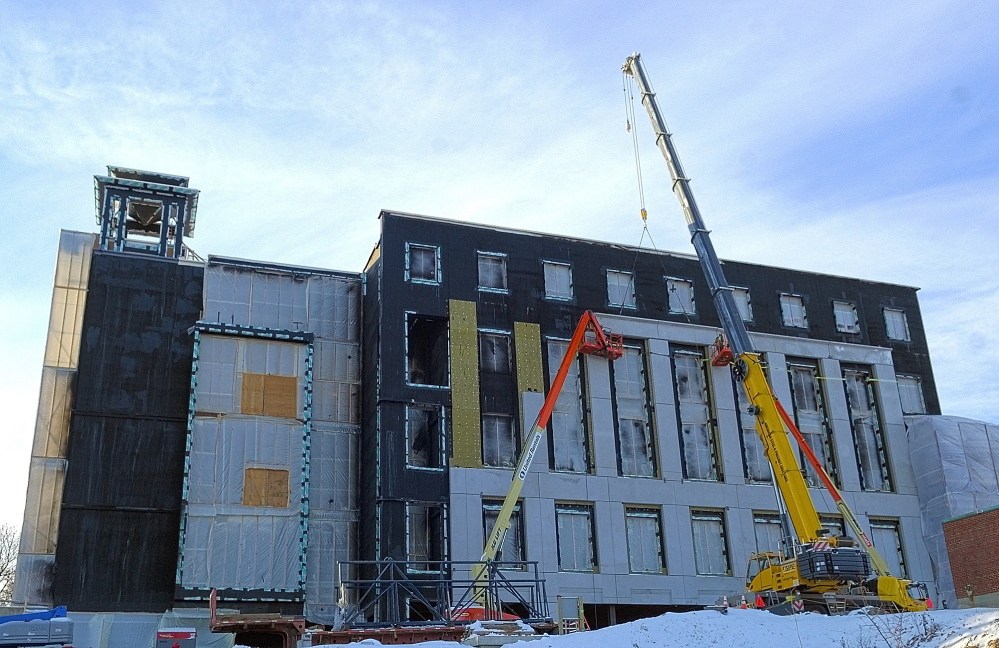 Courthouse progress: Construction work continues on Thursday at the new court building in Augusta.