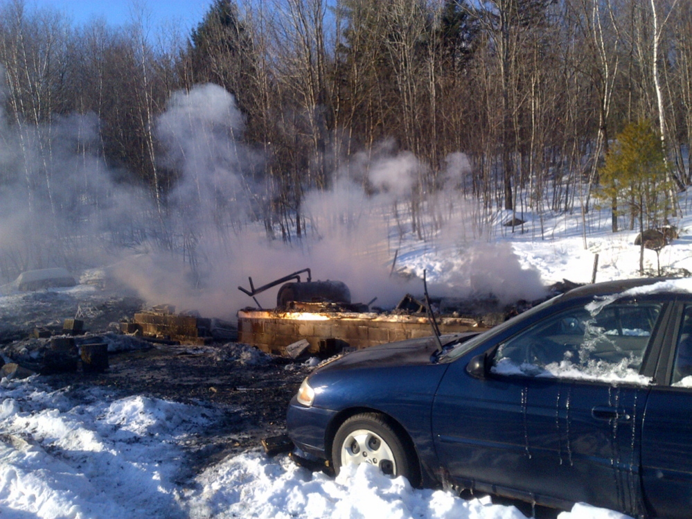 The remains of a home on Barrows Road in Sumner.