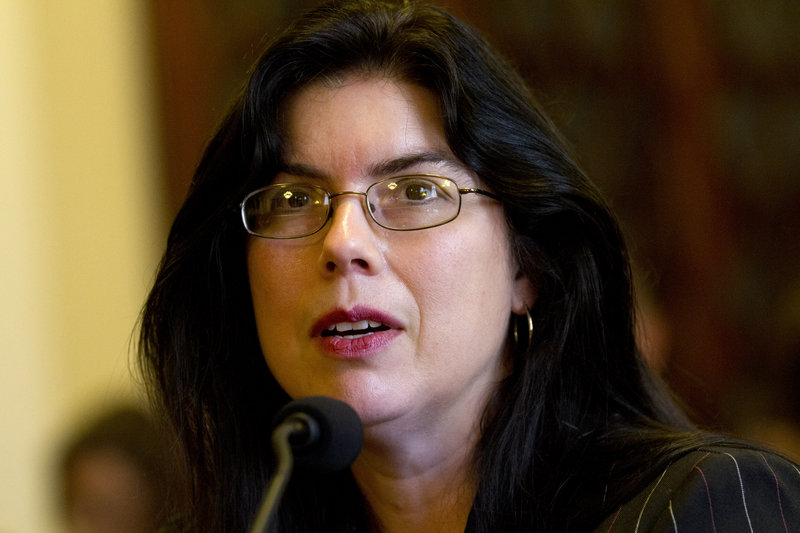 In this 2012 file photo, Ruth Moore of Milbridge, Maine, who was raped twice while serving in the Navy, testifies at a Veterans Affairs subcommittee on Disability Assistance and Memorial Affairs. A provision in proposed legislation – named for Moore – would make it easier for veterans who were sexually assaulted while serving in the military to qualify for disability benefits.