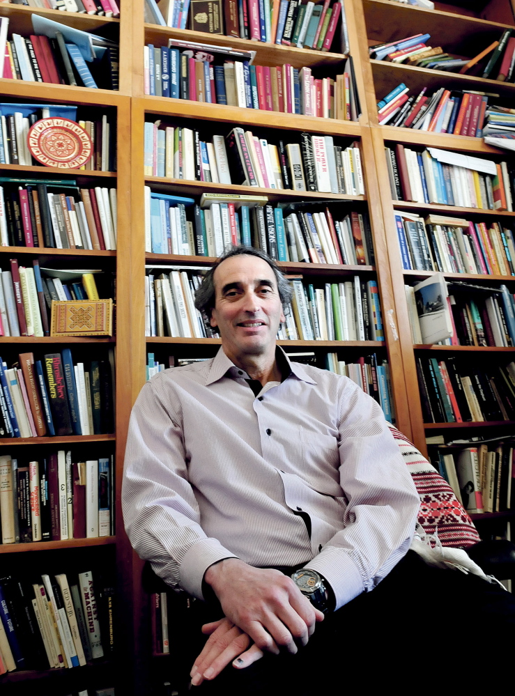 CONFLICT EXPERT: Colby College professor Paul Josephson speaks about the conflict between Russia and Ukraine involving the Crimea region MOnday at his office in Waterville.