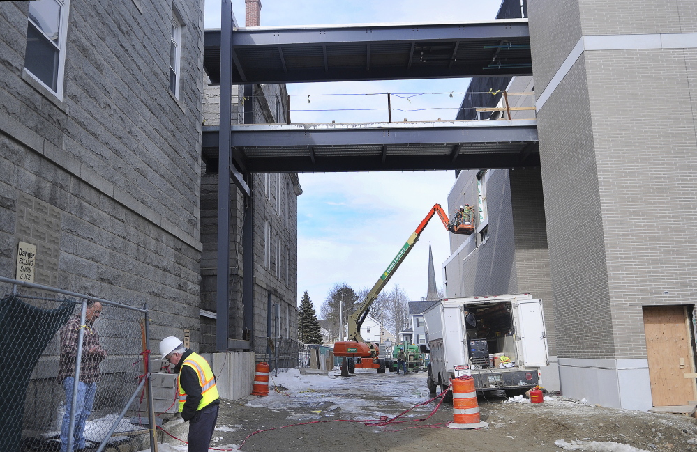 Kennebec County courthouse Complex: A bridge will connect the Kennebec County Superior Court, left, and the new courthouse.
