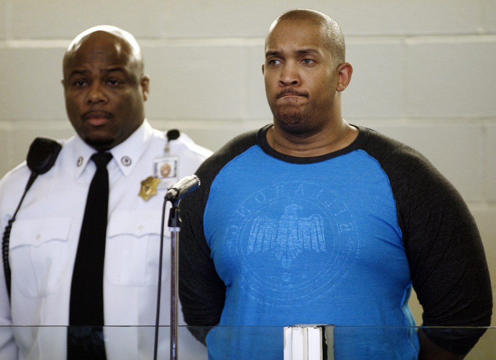 Gai Scott, of Randolph. Mass., is arraigned Monday in Plymouth, Mass. Scott is accused of shooting of his uncle and reality TV star Benzino.