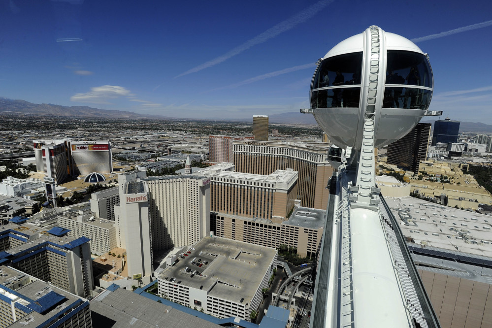 The Las Vegas High Roller at The LINQ in Las Vegas is the highest observation wheel in the world. A full revolution takes 30 minutes.