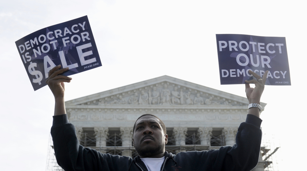 EFFECT OF RULING: Unlimited contributions limit the number of voices that can be heard, making the political debate even more narrow and polarized.