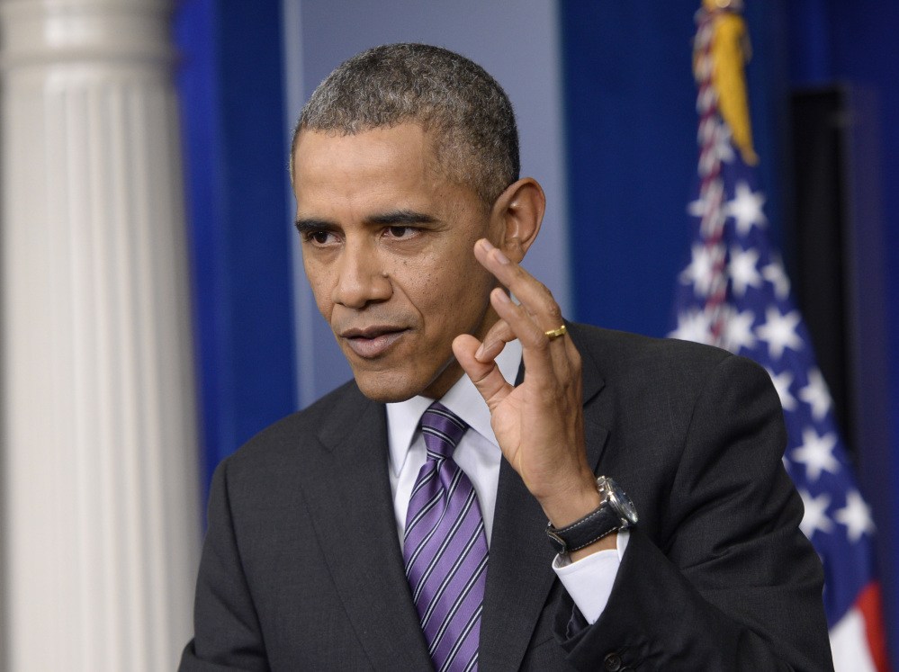 President Obama speaks at a news conference Thursday at the White House. “This thing is working,” he said of the Affordable Care Act, his signature domestic achievement.