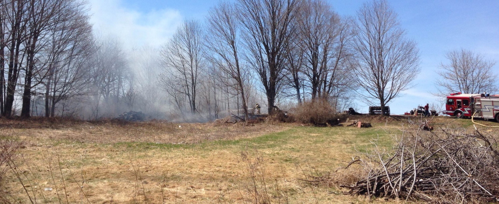 DESTROYED: A fire destroyed a mobile home on Main Street in Clinton on Friday.