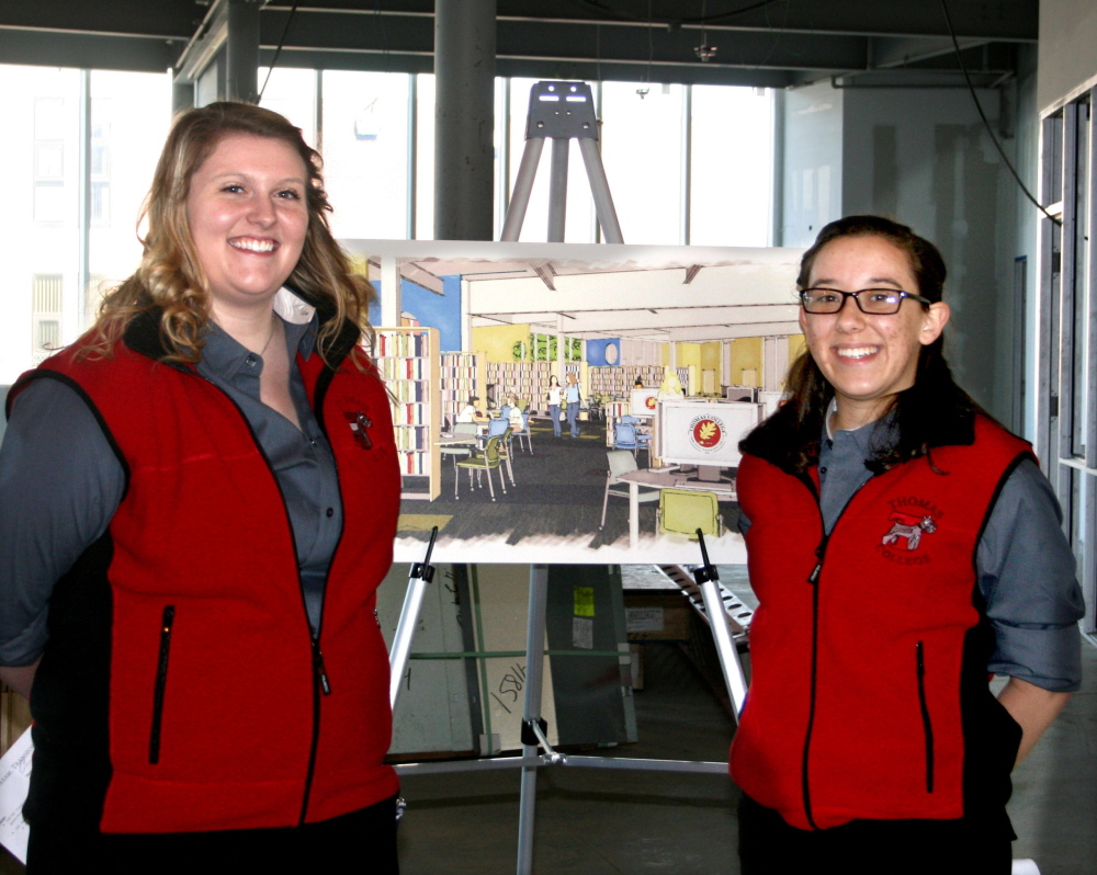 At Thomas: Thomas College students Taylor Arey, left, and Krystal Peatfield.