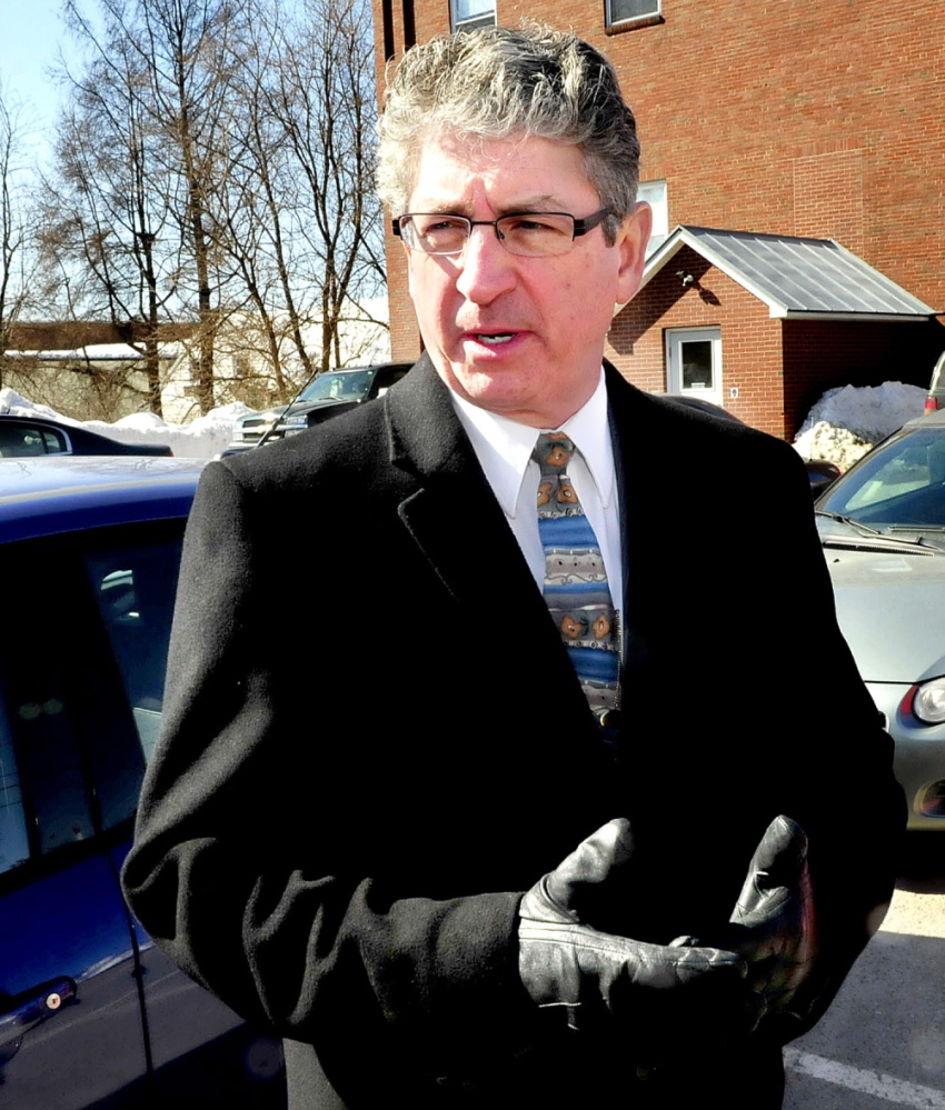 HEARING: Deputy Attorney General William Stokes speaks outside Skowhegan District Court on March 27 following a hearing to determine the competence of Kelli Murphy, 12,charged in the death of infant Brooklyn Foss-Greenaway.