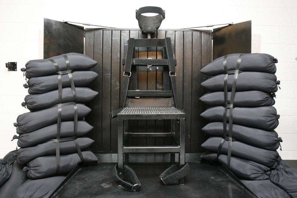The firing squad execution chamber at the Utah State Prison in Draper