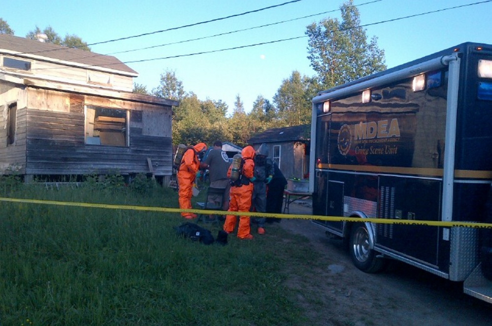 The Maine Drug Enforcement Agency said it found 24 separate devices for making methamphetamine at a home in Aroostook County.