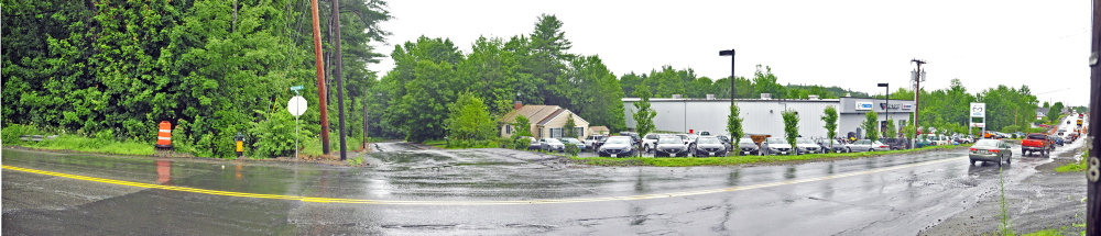 The intersection of Woodside Road, center, and Western Avenue in Augusta is the area in which Karen Nightingale was riding her motorcycle when she hit a pothole and suffered serious head injuries. She died Tuesday at Central Maine Medical Center in Lewiston.