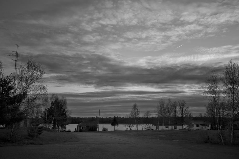 The sun sets over “The Strip” at the Indian Township Passamaquoddy reservation Wednesday, May 21, 2014.