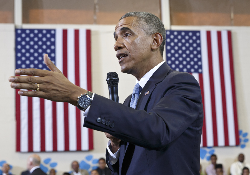 President Barack Obama speaks about the My Brother’s Keeper Initiative, at the Walker Jones Education Campus in Washington.