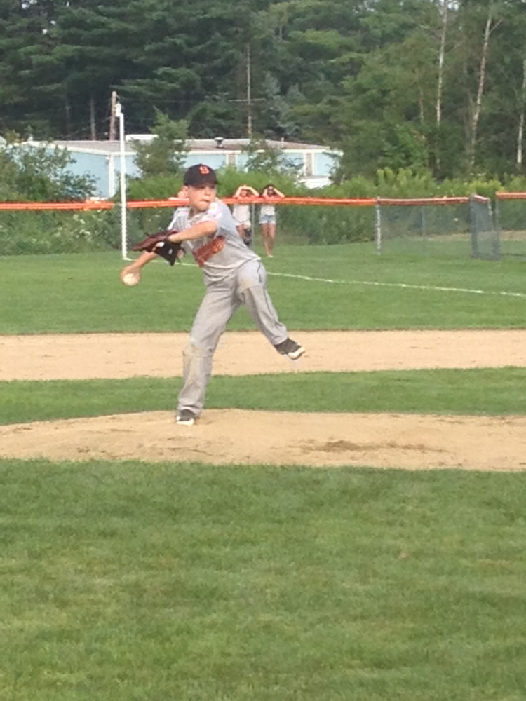 Skowhegan pitcher Cam Louder delivers against Marlboro during the 11 U Cal Ripken New England tournament on Sunday in Skowhegan. Skowhegan won 8-6.