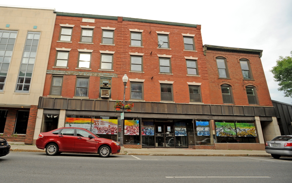 The Levine’s building on Main Street in downtown Waterville on Saturday. The building was slated to be redeveloped, but plans have fallen through.