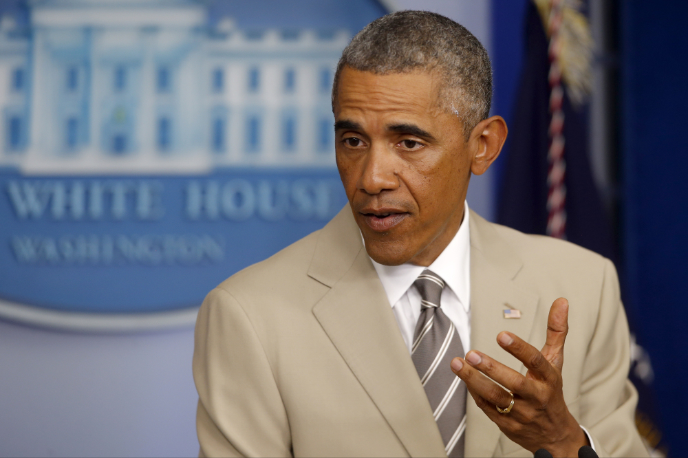 President Barack Obama spoke about the economy, Iraq and Ukraine on Thursday at the White House, before convening a meeting with his national security team on the militant threat in Syria and Iraq.