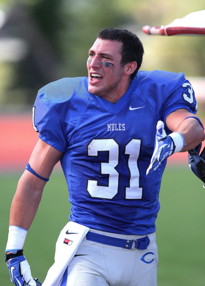 Zach Pedula, of Warwick, R.I., decided against playing high school football in his sophomore and junior years at Bishop Hendricken High School. However, he decided to return and is now a captain for Colby.