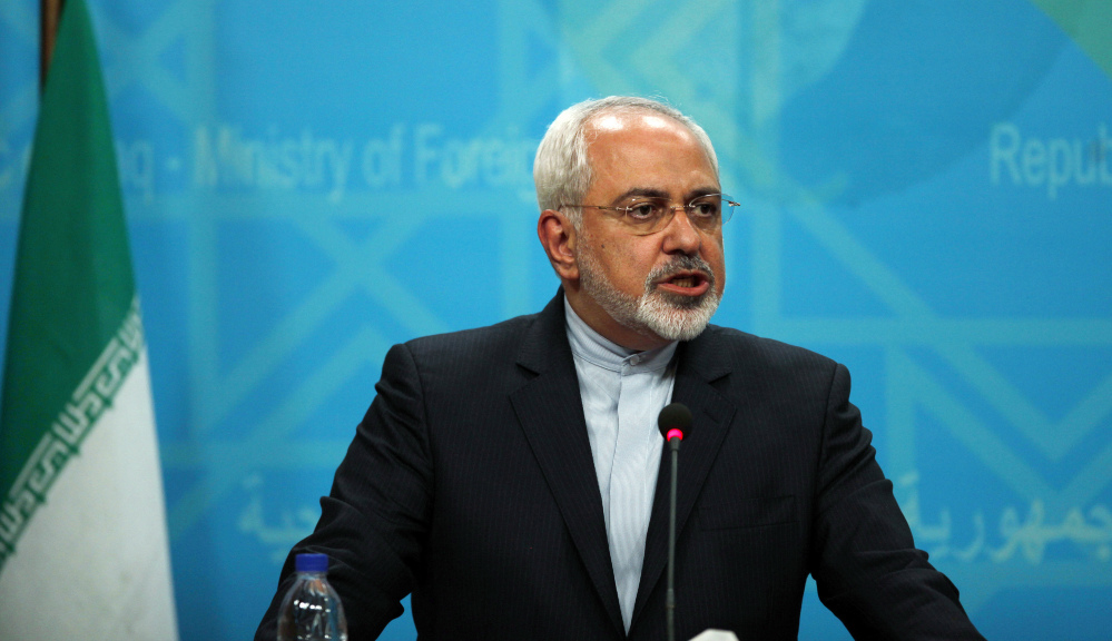 In this Sunday, Aug. 24, 2014 file photo, Iranian Foreign Minister Mohammad Javad Zarif speaks during a joint news conference with his Iraqi counterpart in Baghdad.