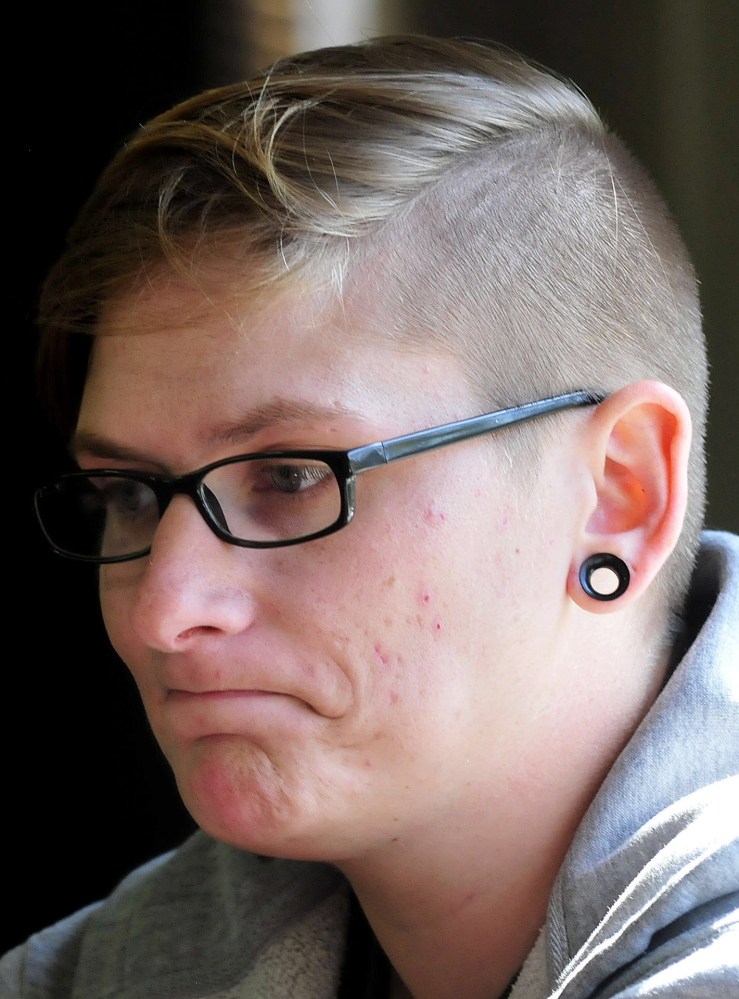 Abby Fowler considers her response to a question regarding the alternative sentencing program she is in following a drug conviction.