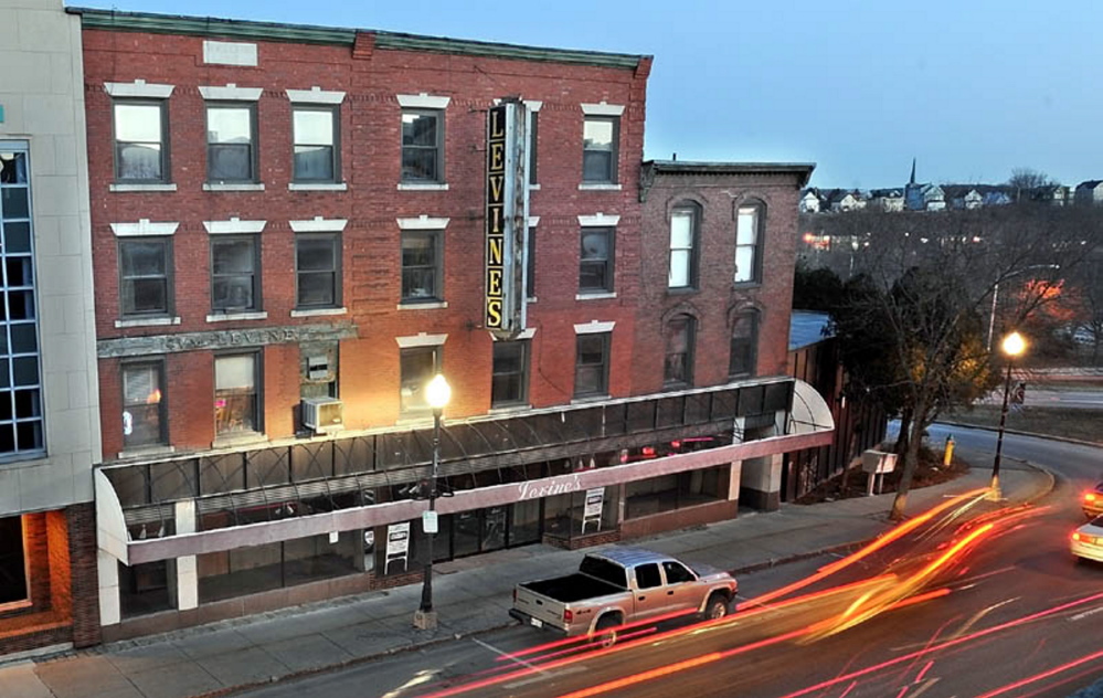 The former Levine’s clothing store building on Main Street in downtown Waterville.