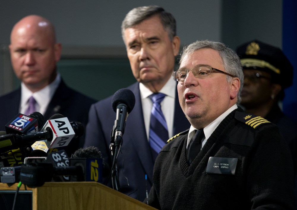 Dr. Martin Cetron, Director, Division of Global Migration and Quarantine, Centers for Disease Control, speaks during a news conference Saturday at John F. Kennedy International Airport in New York. Officials outlined health screening procedures put in place at the airport to check the health of people arriving from Ebola affected countries.