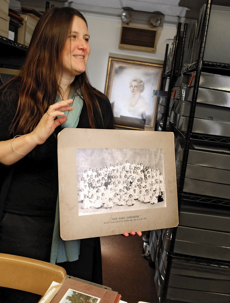 Special collections librarian Dawn Thistle answers questions during an interview at the Gardiner Public Library.