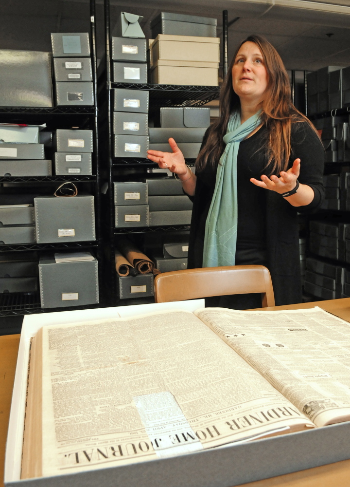 Special collections librarian Dawn Thistle answers questions during an interview last week at the Gardiner Public Library.