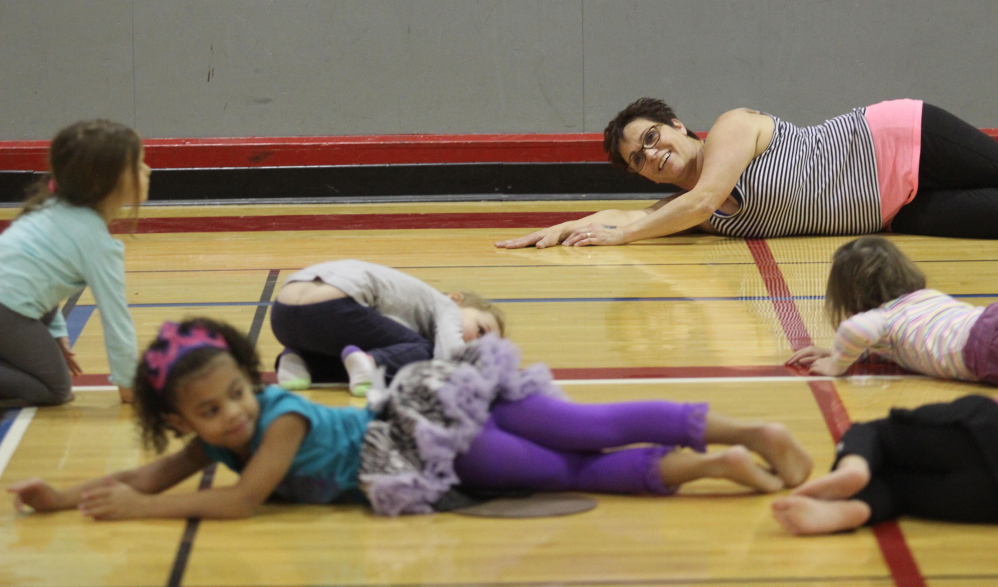 Farmington Postmaster Sue Jones leads a dance rehearsal at the Farmington Community Center on Saturday. This will mark the second year Jones has directed a show in Farmington which will take place at the Farmington Community Center on Dec. 6 at 4 p.m. followed by a smaller second production at North Street Church at 6 p.m.