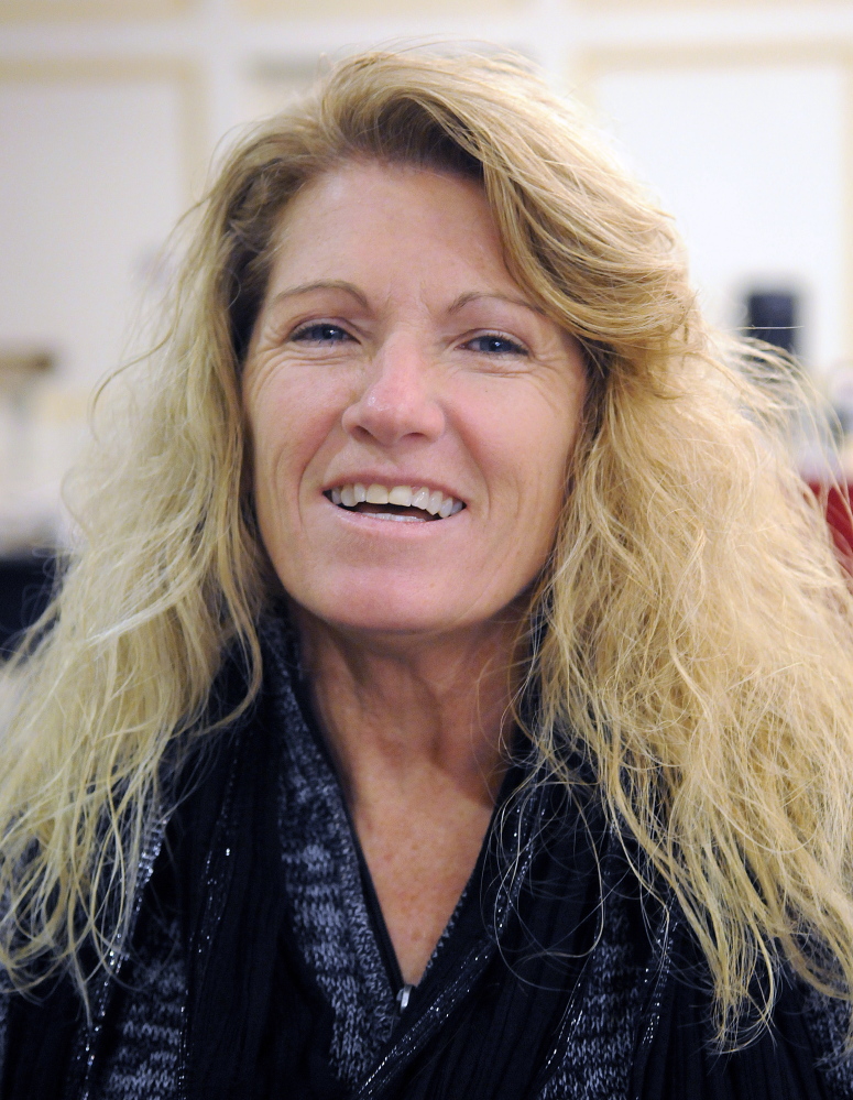 Cassie Babb smiles Tuesday at the health care forum hosted by the Maine Chamber of Commerce in Augusta.
