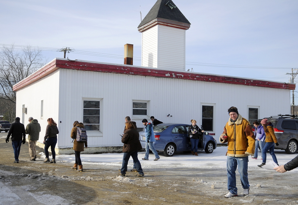 University of Maine at Augusta architecture students tour the Randolph fire station Monday.