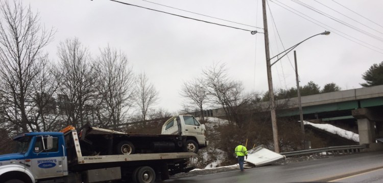 A truck crash at the interstate overpass on Civic Center Drive in Augusta.
