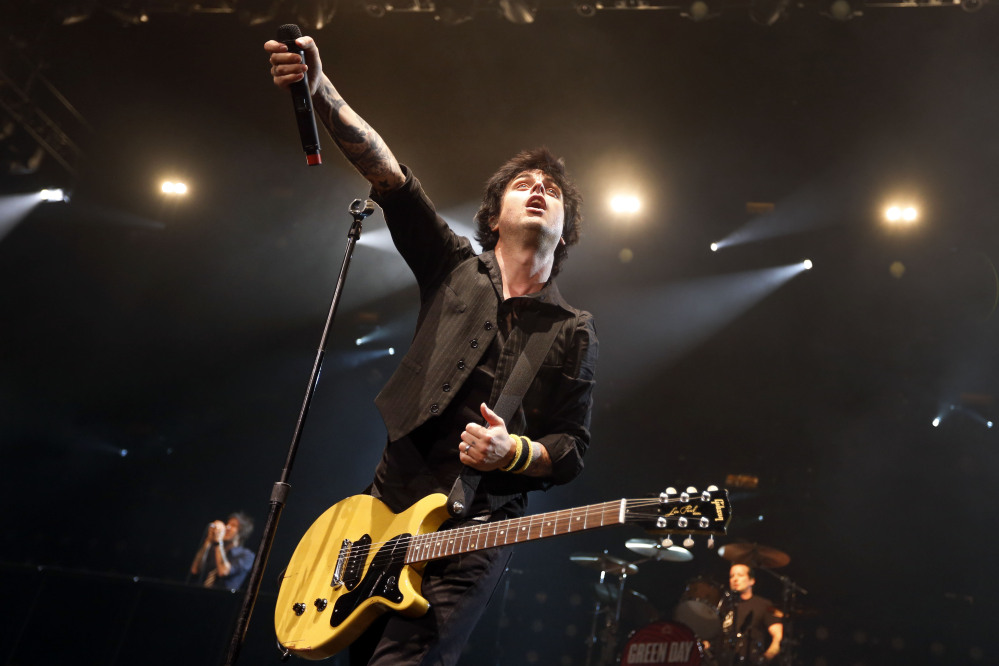 In this Sunday, April 7, 2013, file photo, Billy Joe Armstrong performs during a Green Day concert at the Barclays Center, in New York.