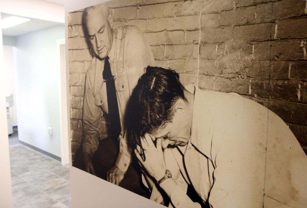 Photo by Jeff Pouland
An old photograph turned into a mural is displayed at the newly renovated Franklin County sheriff’s office. The photograph was donated by a former member of the department.