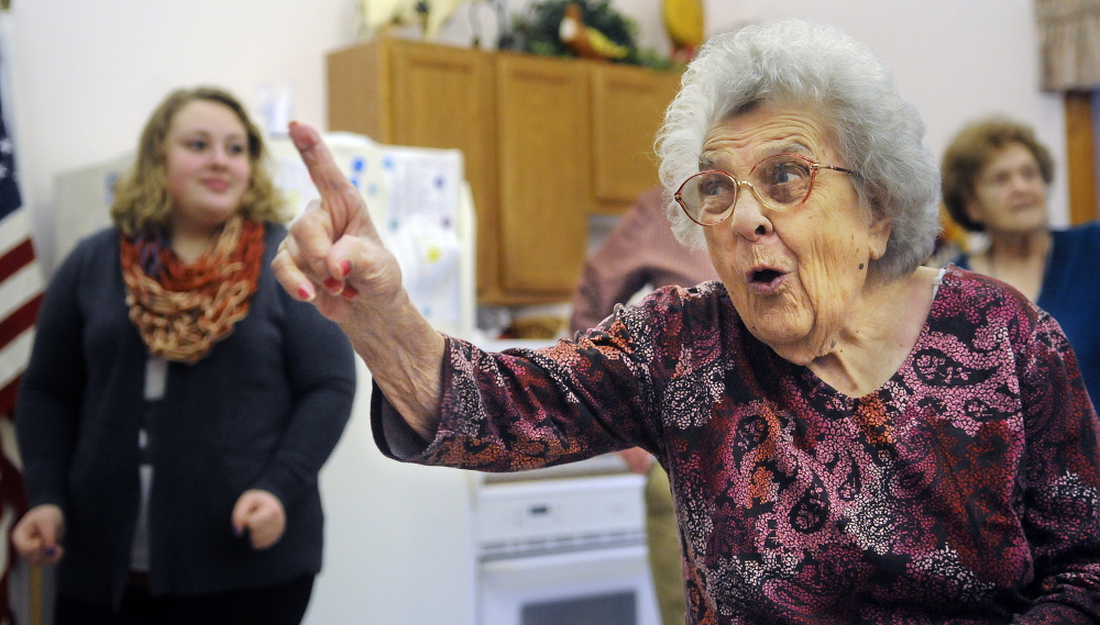 Gertrude Virgin turned 106 years old on Sunday at the Alzheimer’s Care Center in Gardiner. Friends and family celebrated the milestone with cake and cards. “If I had a nickel for every diaper I changed,” the great-great grandmother said. “I wouldn’t be here.”