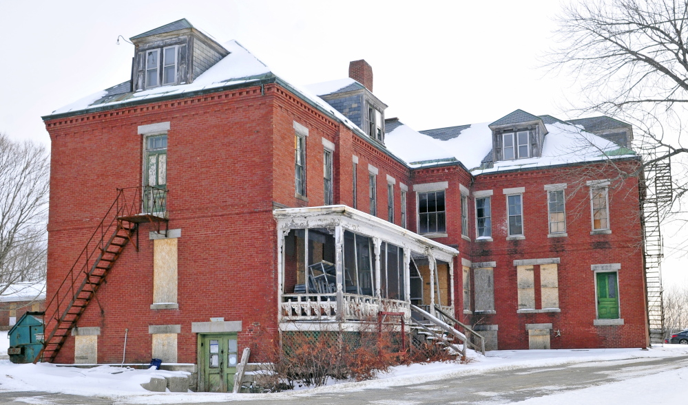 A disused building at 7 Beech St. is seen in a photo taken on Tuesday at the Stevens School complex in Hallowell. The city is mulling what to do with the 64-acre complex after the state moves out this spring.