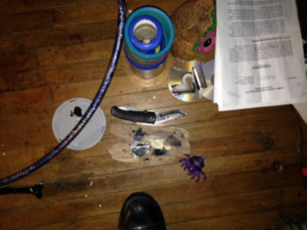 Knife allegedly used by Noah Michaud to threaten his girlfriend in Waterville Thursday.