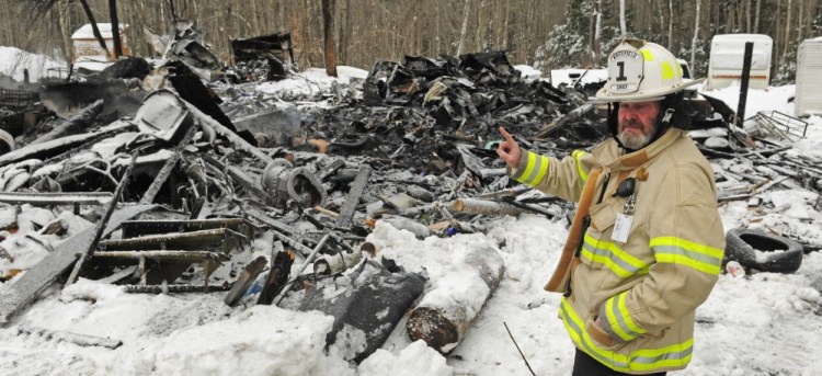 Whitefield Fire Chief Scott Higgins answers questions during an interview on Wednesday at 452 Mills Road in Whitefield.
