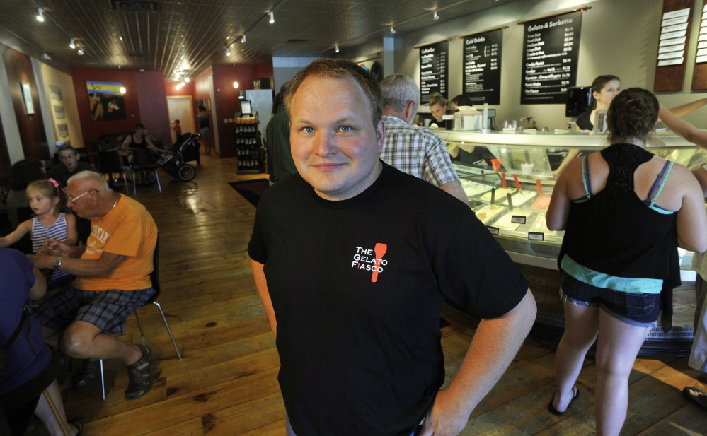 Gelato Fiasco CEO Josh Davis is making plans to export to China, Hong Kong and South Korea. 2014 Press Herald File Photo/John Ewing