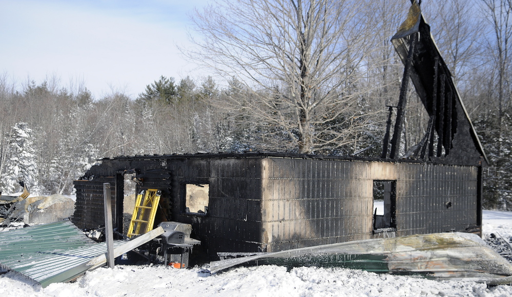 The remnants of a home at 313 Route 17 in Jefferson that burned Monday night.