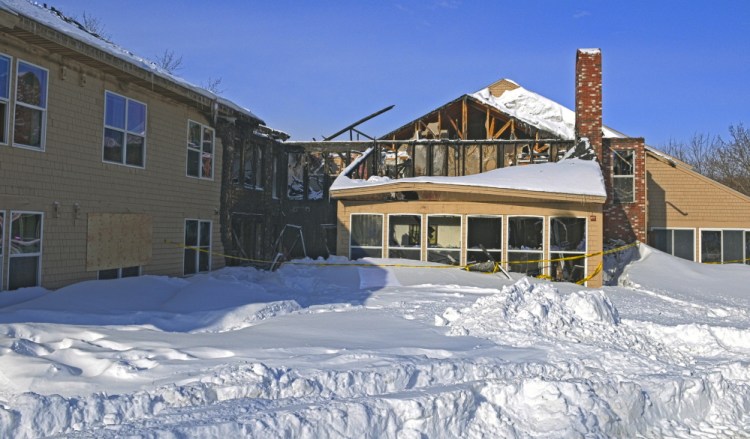The Highland Avenue fire scene on Friday in Gardiner, the same day public officials reached out to tenants to help them find housing.