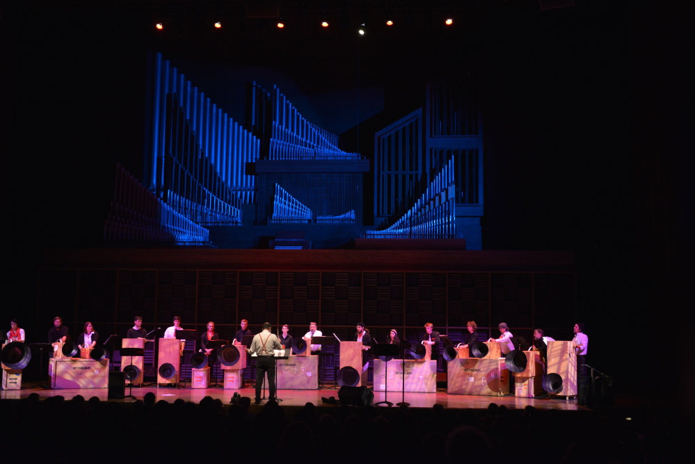 heading 3:UMF students perform alongside professional musicians on noise intoners at the Cleveland Museum of Art.