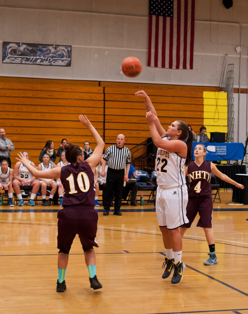 Jaimi Poland, of Skowhegan, is a key contributor for the Southern Maine Community College basketball team. Poland is averaging 6 points and 4,7 rebounds a game.