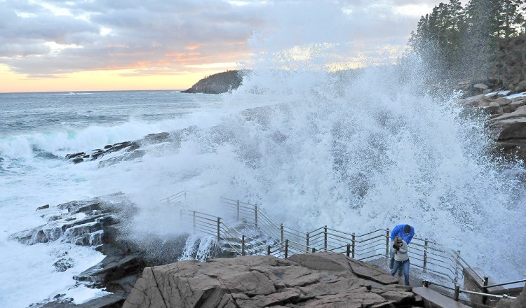 A wave crashes into Thunder Hole at Acadia National Park.
2014 Morning Sentinel file photo/Michael G. Seamans