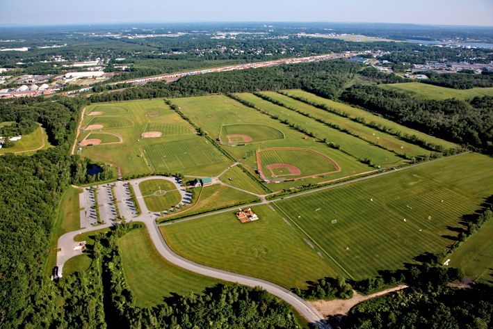 Police say the altercation occurred in the parking lot, lower left, of the Wainwright Recreation Complex. City of South Portland website image