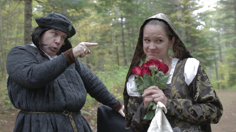 Michael Miclon, left, as Richard III and Hannah Perry as Lady Ann.