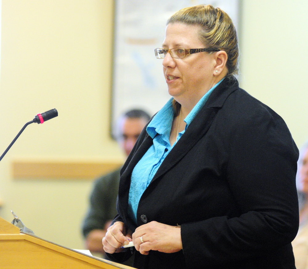 Susan Meehan talks about her daughter, Cyndimae, while testifying in a hearing on Thursday about a medical marijuana bill before the Legislature’s Education and Cultural Affairs Committee in the Cross State Office Building in Augusta.