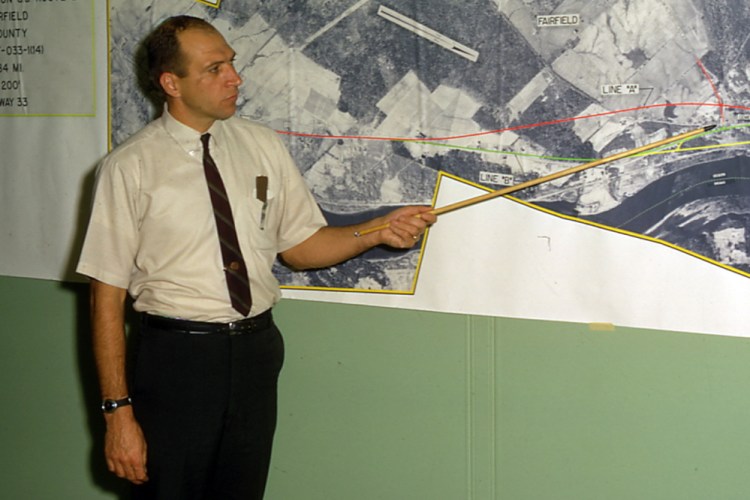 Richard Coleman of Augusta, shown in this 1968 photo provided by the Maine Department of Transportation, has had a hand in many major construction projects over the years, prompting the Legislature to name I-295 after him.