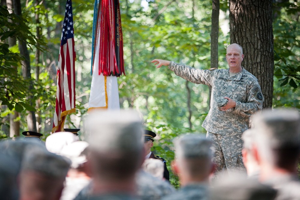 In an interview after he was fired, Brig. Gen. James Campbell, right, said he felt blindsided because he thought he had been upfront with Gov. Paul LePage. But he also acknowledged that they had only met face to face and there was no record of their conversations.