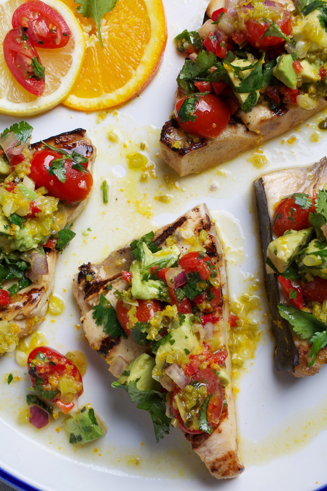 Marinated Swordfish With Avocado Salsa