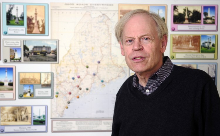 Earle Shettleworth Jr., at his office Tuesday in Augusta, says he decided it would be a good time to leave as director of the Maine Historic Preservation Commission after he turns 67 in August. He has led the agency since 1975, and during his administration the commission has nominated 1,592 Maine properties to the National Register of Historic Places.